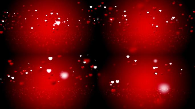甜蜜的红色壁炉飞翔，爱情人节动画背景