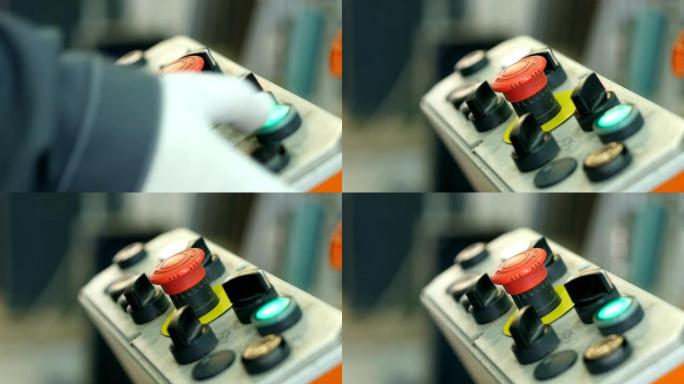 人们按下植物上的按钮，特写镜头