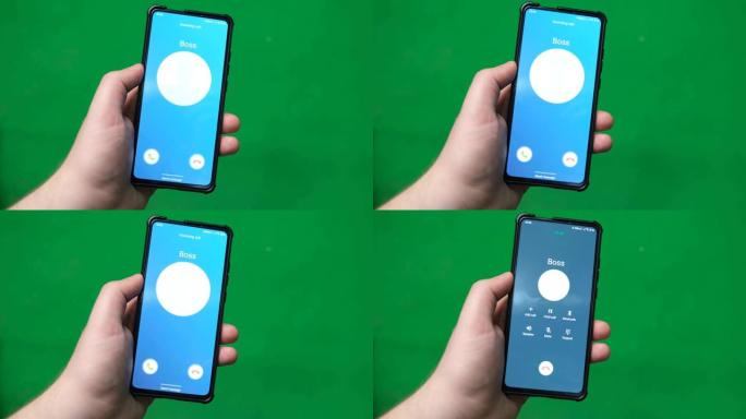 智能手机正在打来电话。我的老板正在打电话。