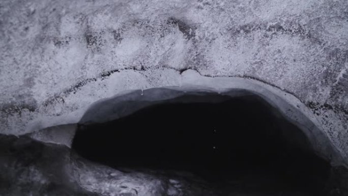 冰川融化的镜头，冰。冰岛的冰川。