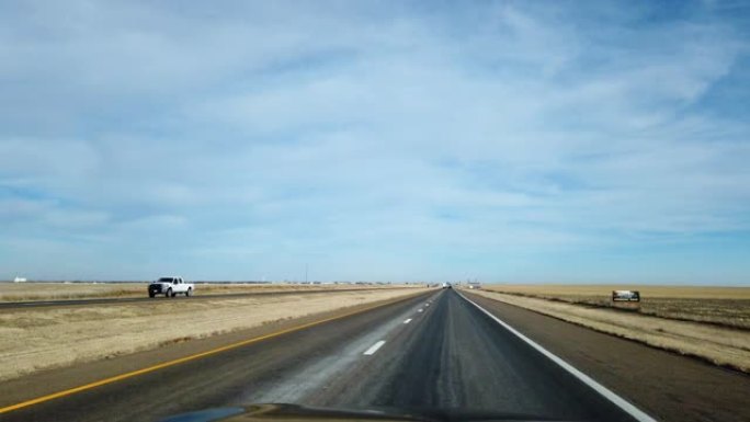 中西部平原堪萨斯州和科罗拉多州的日间驾驶时间流逝视频