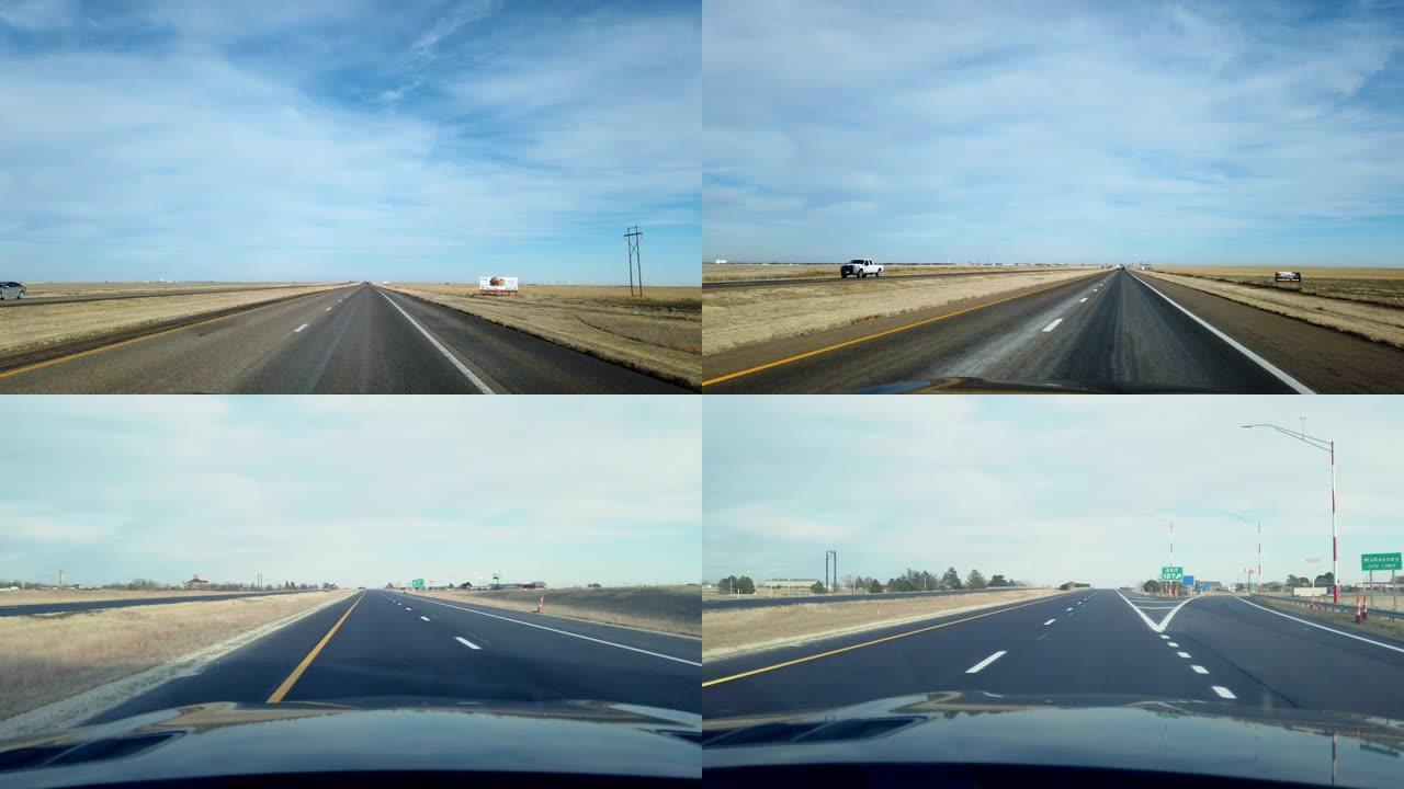 中西部平原堪萨斯州和科罗拉多州的日间驾驶时间流逝视频
