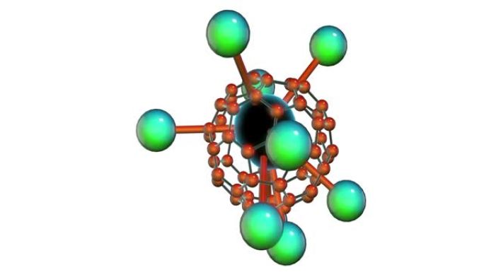 复杂复杂的分子结构3D渲染和3d插图