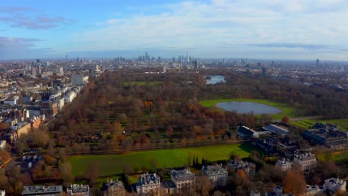伦敦海德公园美丽的鸟瞰图