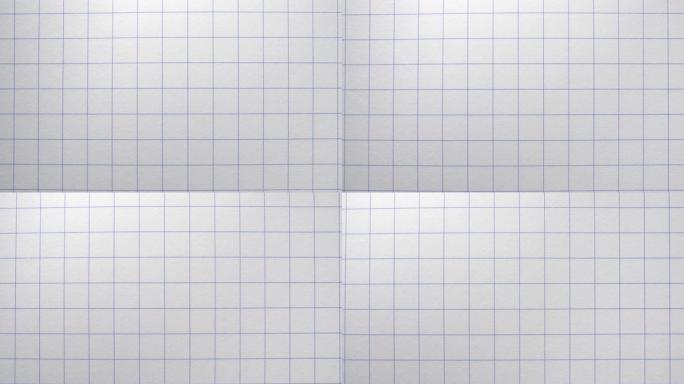 笼子里的练习簿单。学校笔记本。具有几何图案的白色场。