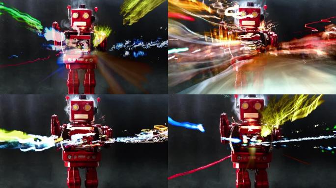 街上的红色机器人