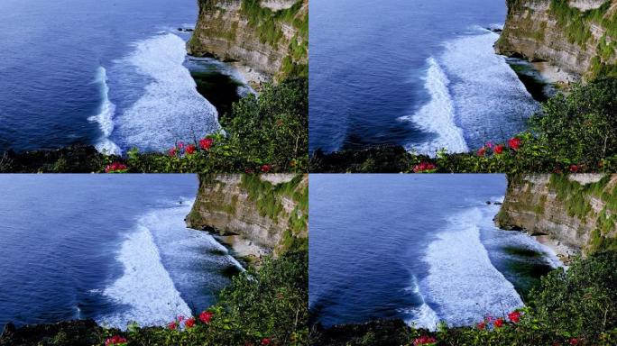 影片-印度尼西亚巴厘岛乌鲁瓦图神庙美丽海滨悬崖的鸟瞰图