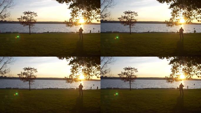 英国湾的魔术时光日落