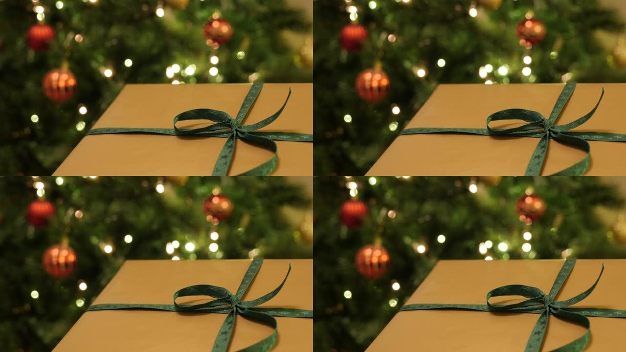 金纸圣诞礼物特写4k视频