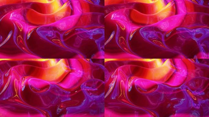 环形抽象流体背景多色大理石风格。美丽的光滑波浪形液体表面，上面有图案、渐变颜色和流动波。创意明亮的b