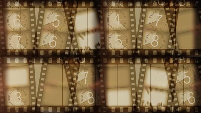旧电影框架背景。无缝循环
