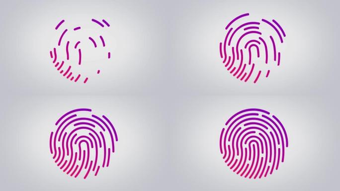 指纹识别器/传感器/识别生物识别扫描4k股票视频，用于解锁设备的移动安全的未来派触摸识别技术