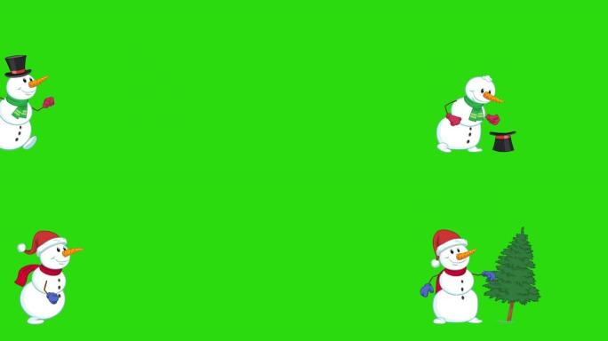 雪人卡通动画雪人动画背景圣诞节背景素材