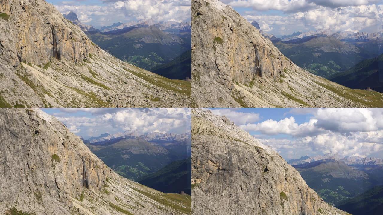 Piz Boe以上，SAS Pordoi alpine，白云岩，意大利Tirol alps