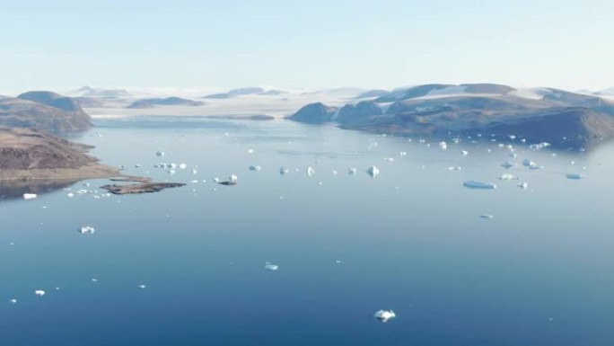 格陵兰岛萨维西维克地区的全景空中无人机视图