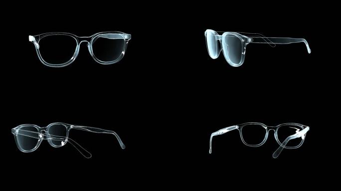 白色透明科技眼镜素材带通道