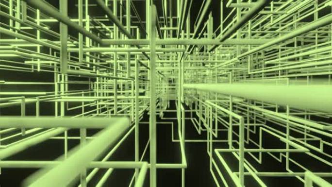 管道迷宫穿梭冲屏动态动画钢管