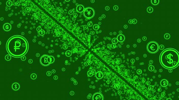 货币符号背景动态货币符号绿色货币背景