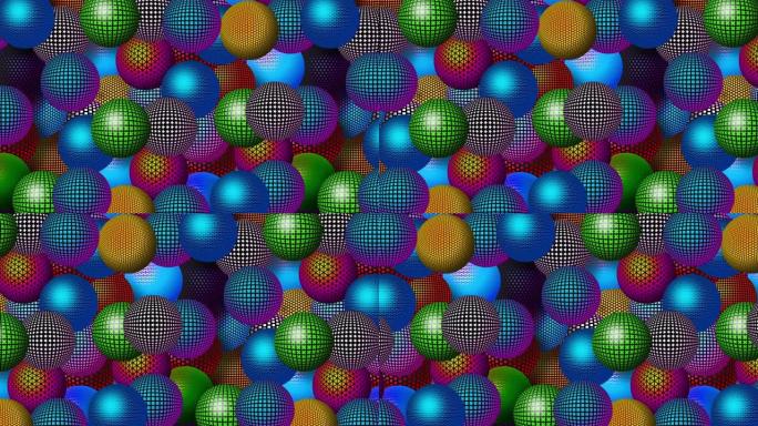 带有各种彩色装饰品的抽象球。