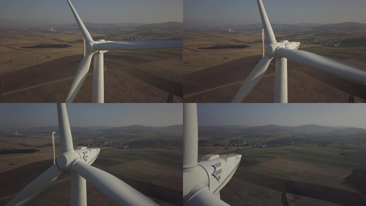 发电厂巨大风力发电机的机理。