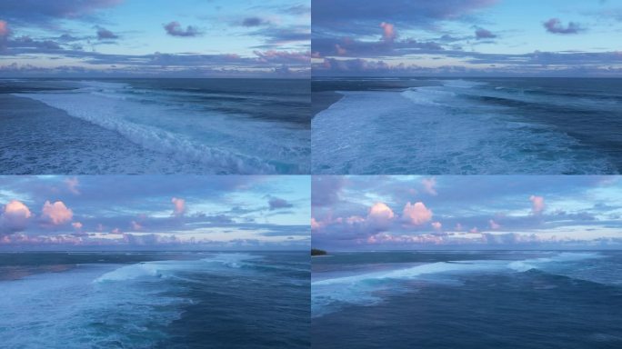 【4K航拍】优美云朵下海浪一层层翻滚