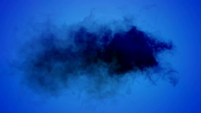 灰色烟云在蓝色背景上出现和消失的动画