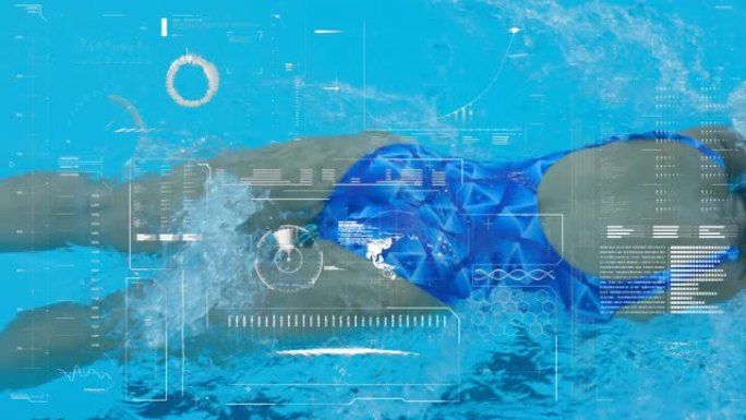 数字接口，对在游泳池游泳的女游泳运动员进行数据处理