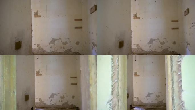 爱沙尼亚房屋墙壁上的油漆剥落
