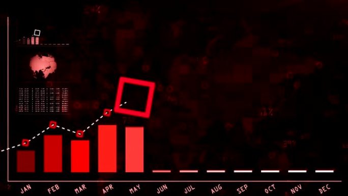 年度报告红色的增长图表