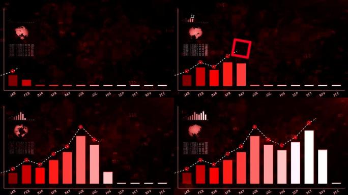 年度报告红色的增长图表