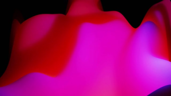 4k无缝环路，带抽象流体红蓝梯度，内部辉光波浪形表面。美丽的颜色梯度作为抽象的液体背景，流畅的动画。