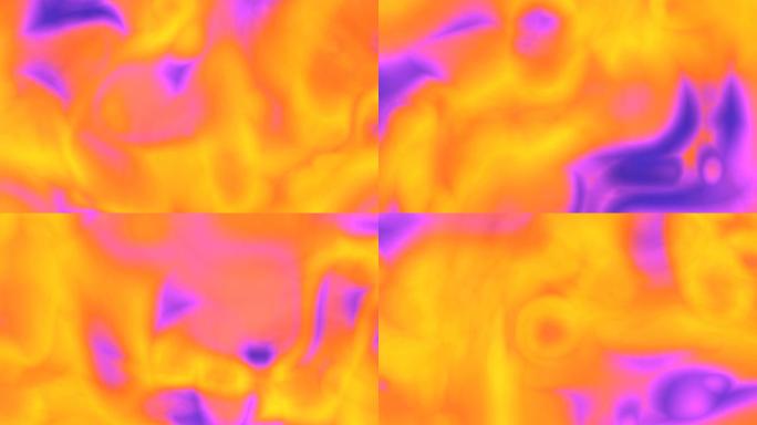 抽象熔岩液波流体物质梯度斑点合并-4k无缝循环运动背景动画