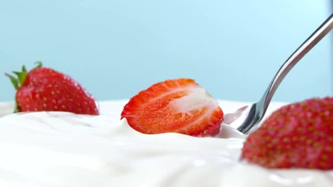 酸奶油美味草莓美味健康水果