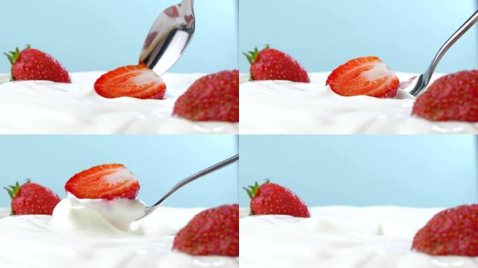 酸奶油美味草莓美味健康水果