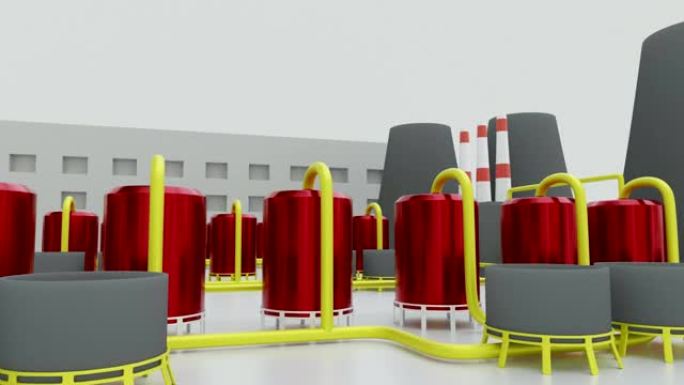工业厂房三维模型活力发电站三维动画