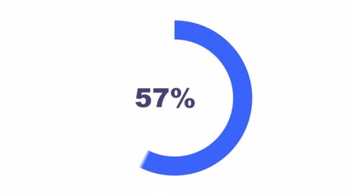 动画的4k视频镜头简单加载圆环。最小加载转移下载0-100% 在白色背景。创意浅蓝色加载收集圈环屏幕