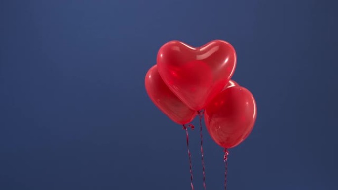 情人节，圣诞节，生日的装饰元素礼物，色键上的红色心形气球。