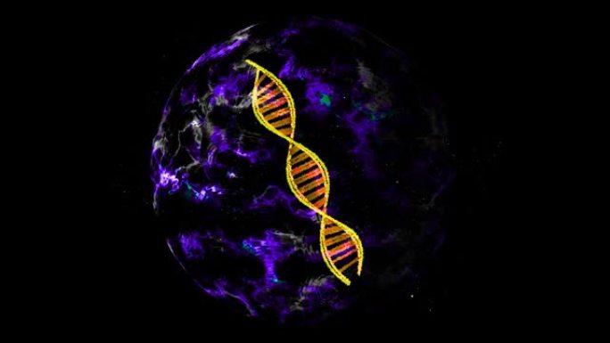 摘要DNA核心可视化波技术数字紫光能球表面和粒子外部