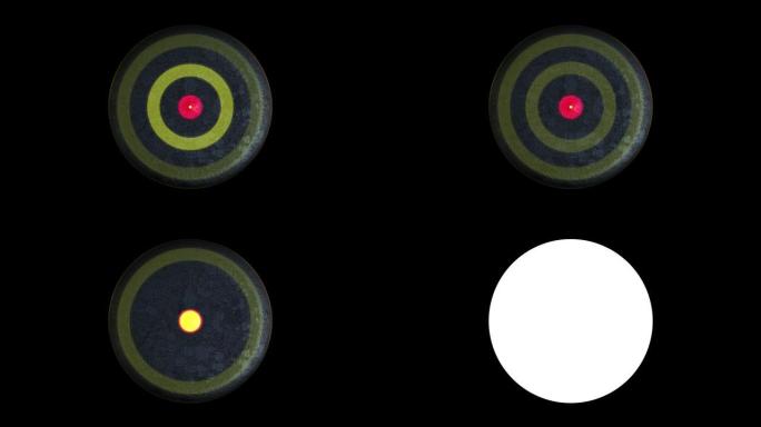 黄色圆圈信号、地图目标、军事目标 (可循环)
