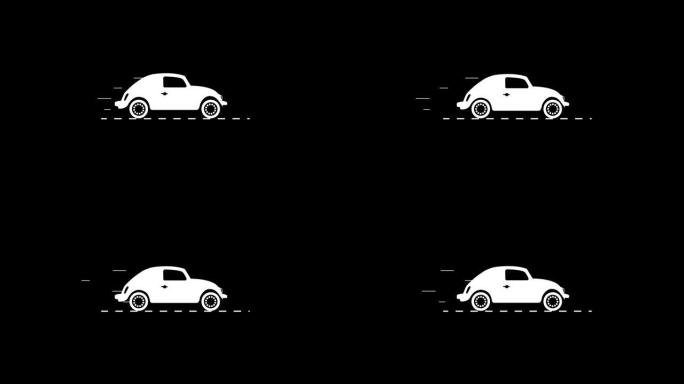 上传，下载，加载状态栏图形动画形式的移动汽车