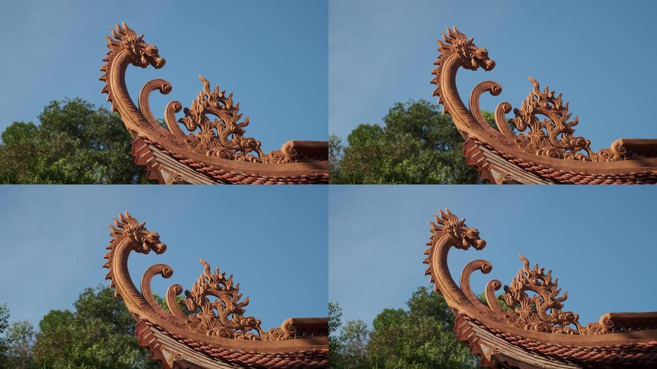 越南何国宝塔的木龙外观细节