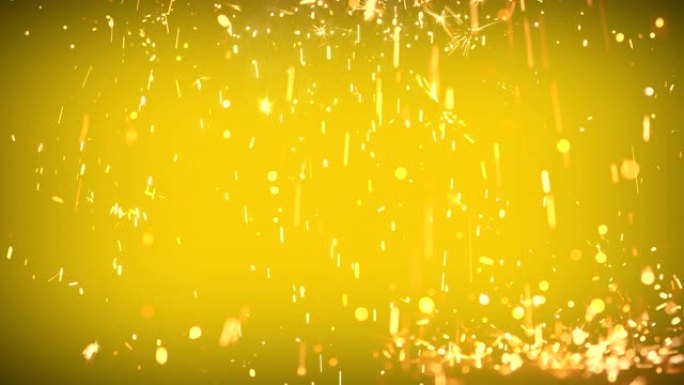金色火花抽象视频背景。4K