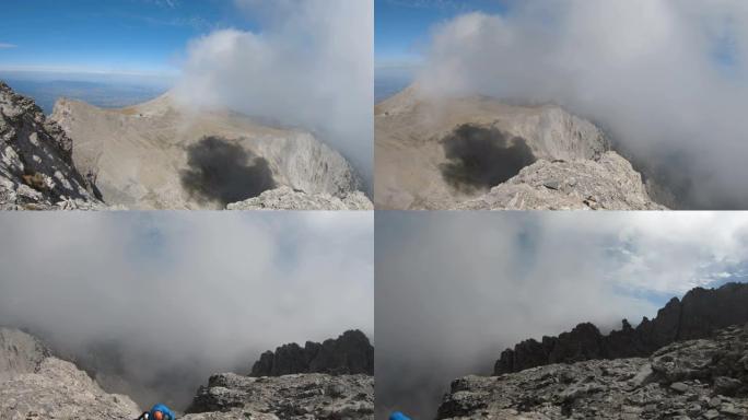 在奥林巴斯的顶端。奥林匹斯山山顶的景观开放