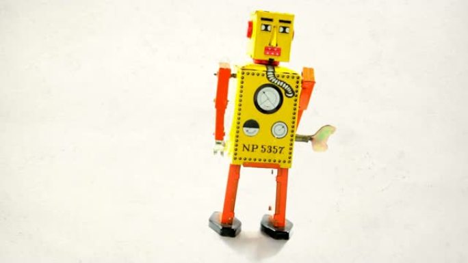 复古机器人行走铁皮玩具年代感童年记忆