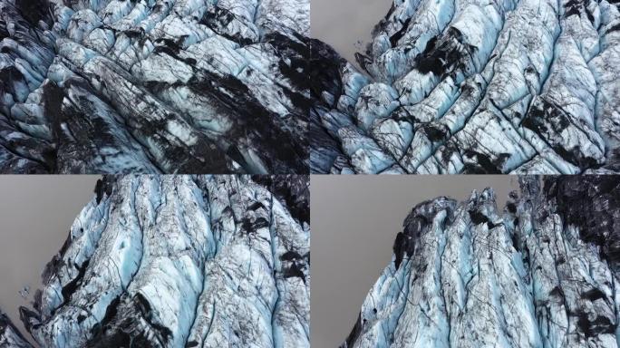 冰川融化的镜头。冰。