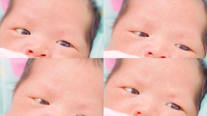 新生婴儿特写眼睛