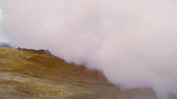 火星景观地热活动，热蒸汽从地面喷发，冰岛，