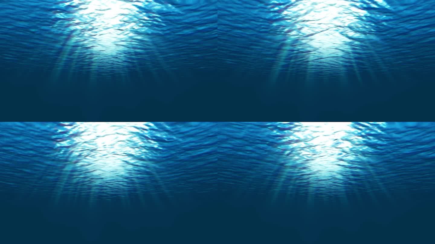 水下光线穿过蓝色循环