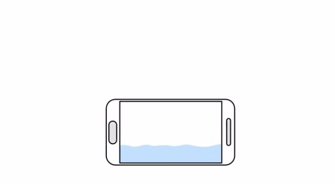 智能手机中的水。智能手机娱乐概念，4k视频动画