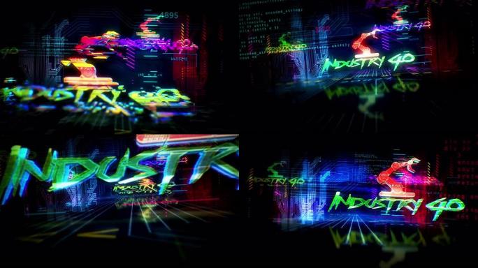 网络游戏未来循环动画网络朋克风格